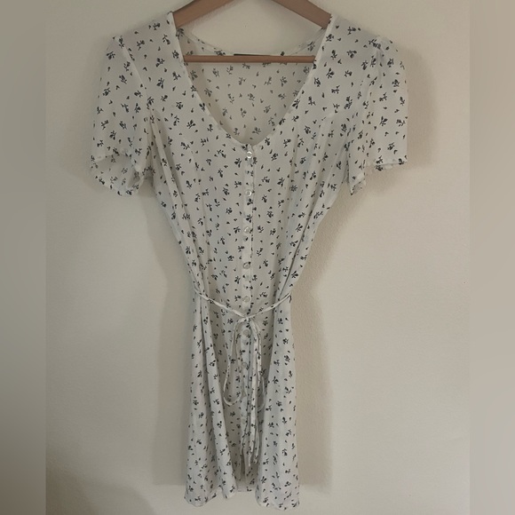 brandy melville lara blue floral dress The Lara Dress in Blue Tapestry Rose 16 / Blue Tapestry Rose